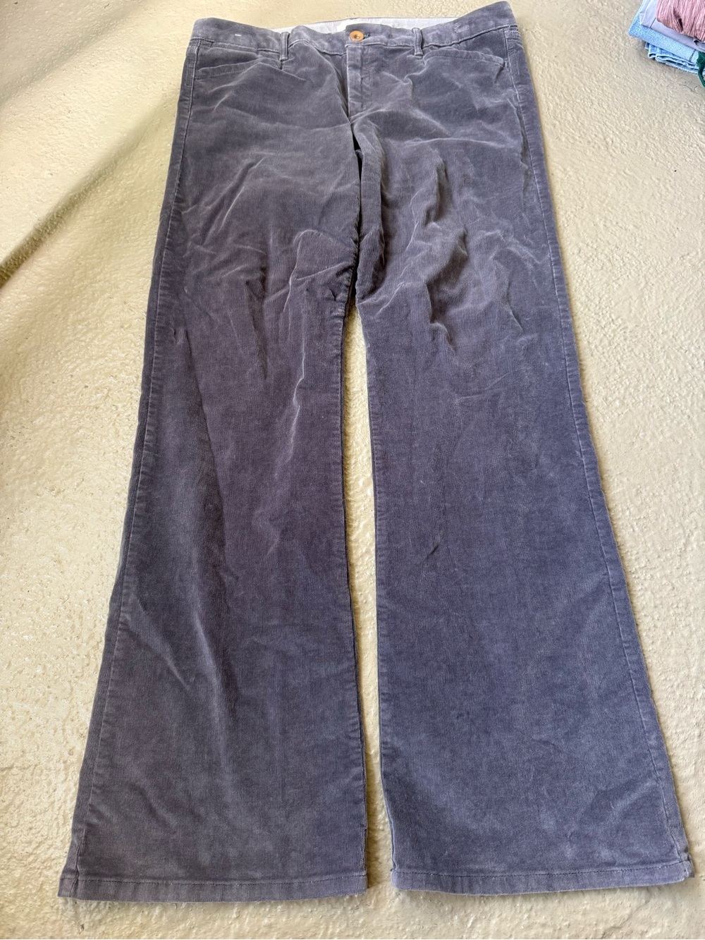 Banana Republic Vtg Wide-Leg Corduroy Pants in Charcoal Gray